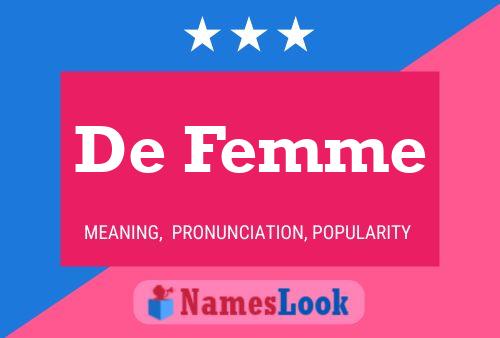 Постер имени De Femme