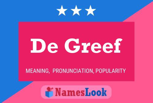 Постер имени De Greef