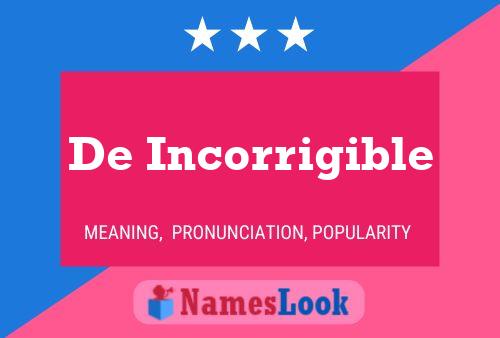 Постер имени De Incorrigible