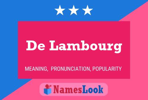 Постер имени De Lambourg