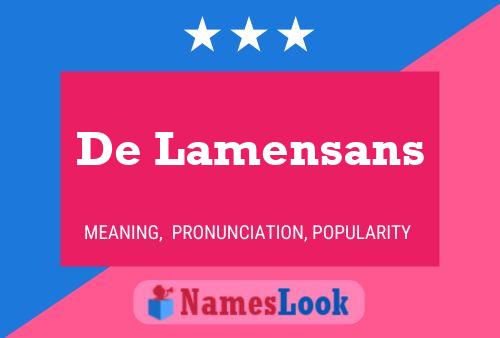 Постер имени De Lamensans