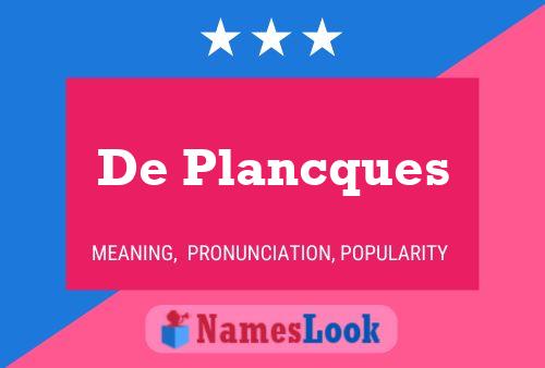 Постер имени De Plancques