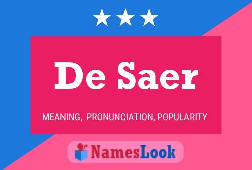 Постер имени De Saer