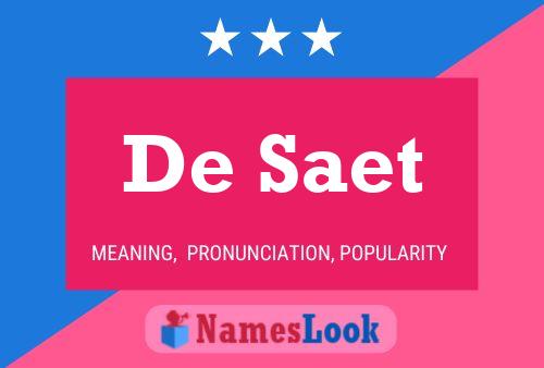 Постер имени De Saet