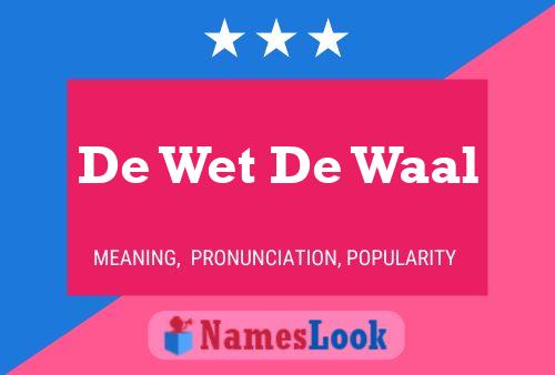 Постер имени De Wet De Waal