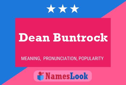 Постер имени Dean Buntrock