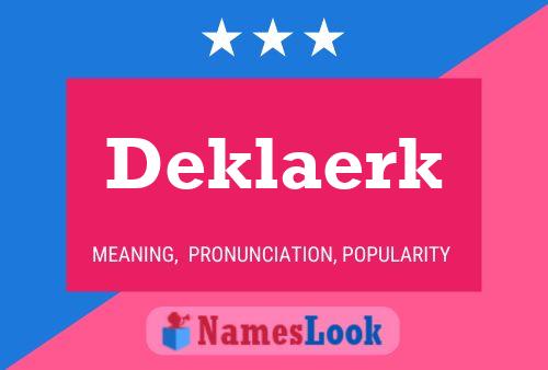 Постер имени Deklaerk