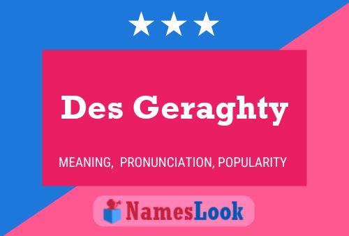 Постер имени Des Geraghty