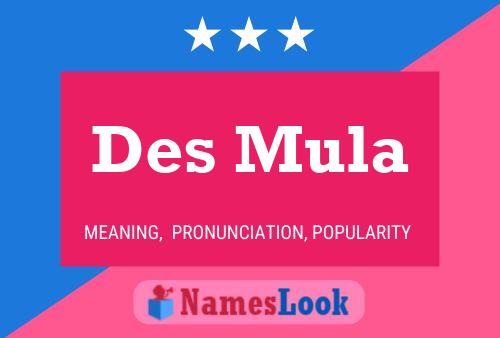 Постер имени Des Mula