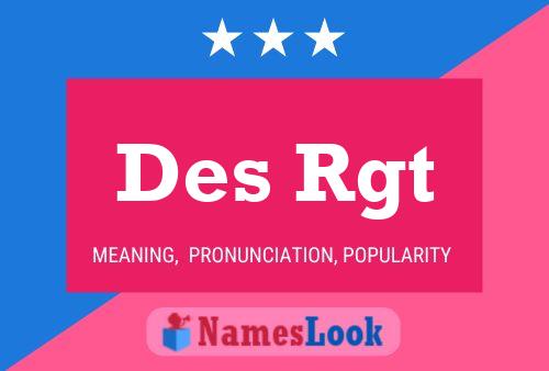 Постер имени Des Rgt