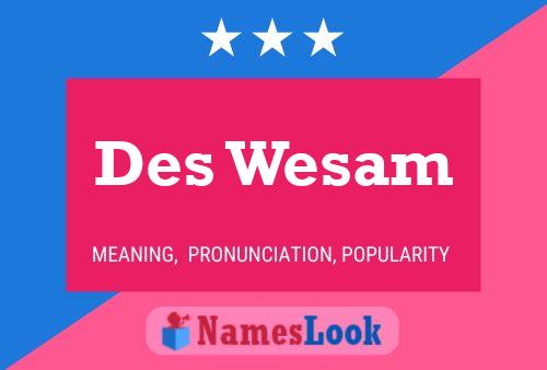 Постер имени Des Wesam