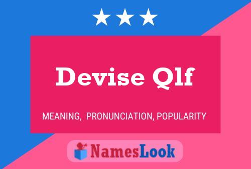 Постер имени Devise Qlf