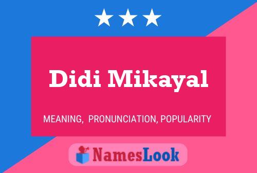 Постер имени Didi Mikayal