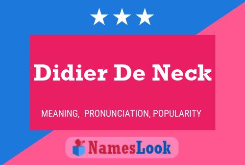 Постер имени Didier De Neck