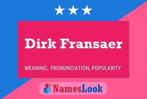 Постер имени Dirk Fransaer