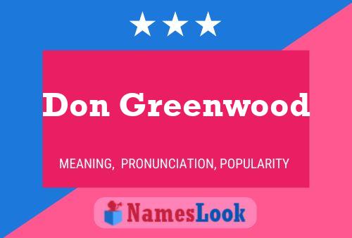 Постер имени Don Greenwood