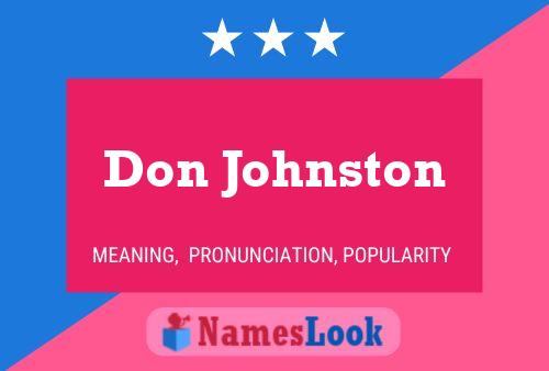 Постер имени Don Johnston