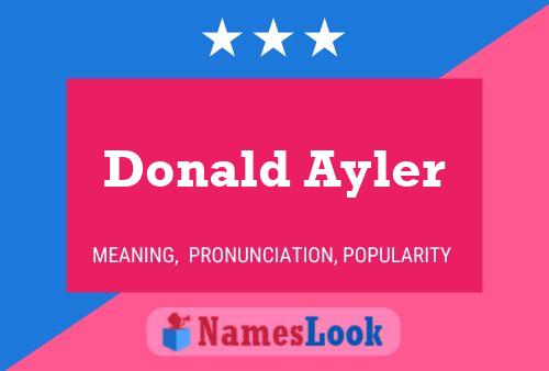 Постер имени Donald Ayler