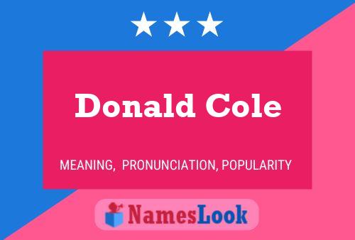 Постер имени Donald Cole