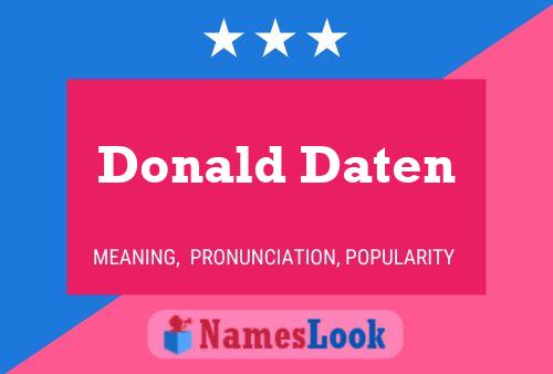 Постер имени Donald Daten