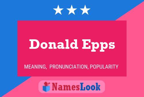 Постер имени Donald Epps