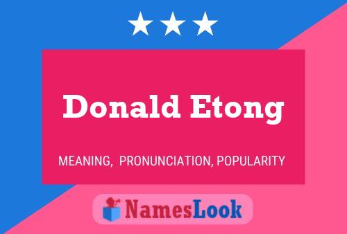 Постер имени Donald Etong