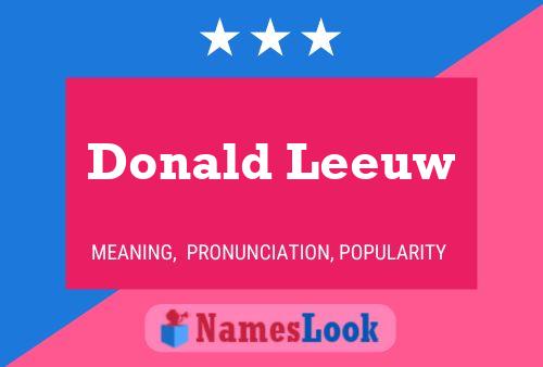 Постер имени Donald Leeuw