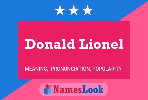 Постер имени Donald Lionel