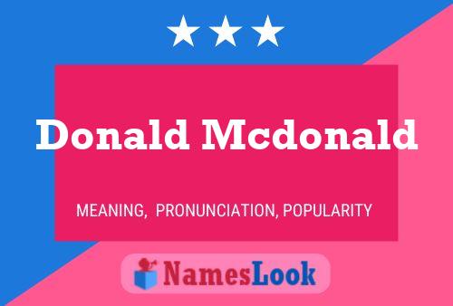 Постер имени Donald Mcdonald