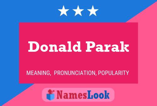 Постер имени Donald Parak