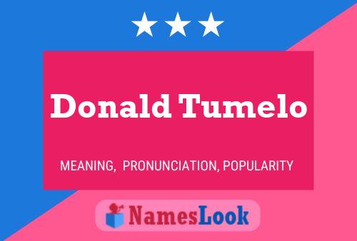 Постер имени Donald Tumelo