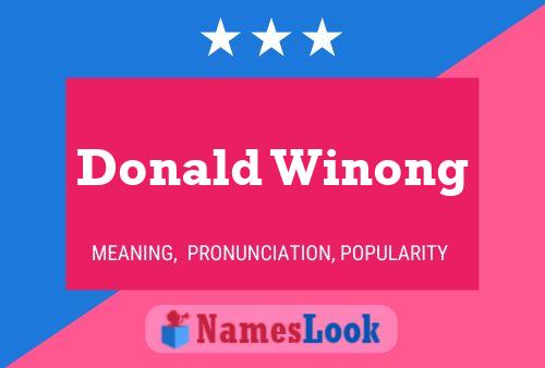 Постер имени Donald Winong