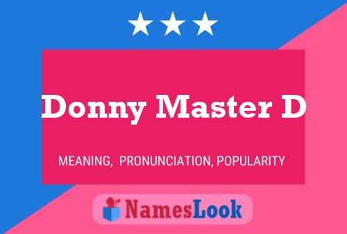 Постер имени Donny Master D