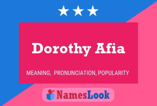 Постер имени Dorothy Afia