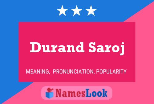 Постер имени Durand Saroj