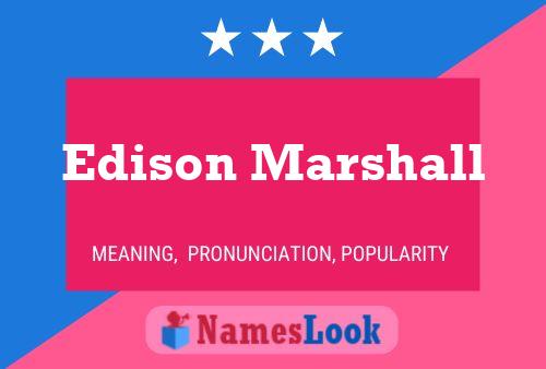 Постер имени Edison Marshall