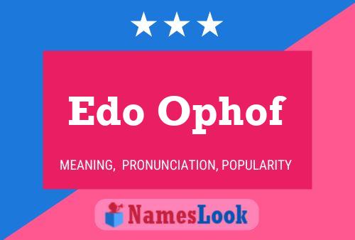 Постер имени Edo Ophof