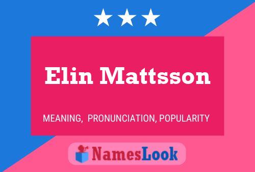 Постер имени Elin Mattsson