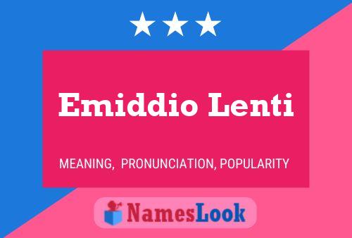 Постер имени Emiddio Lenti