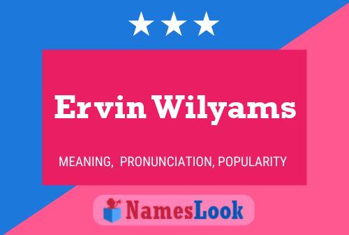 Постер имени Ervin Wilyams