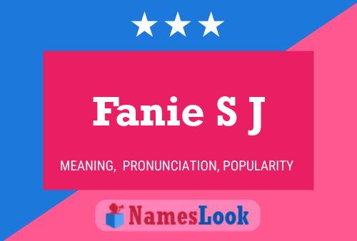 Постер имени Fanie S J