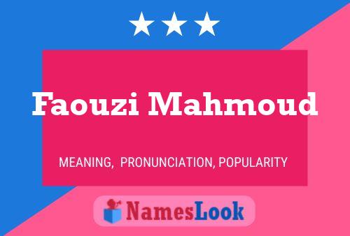 Постер имени Faouzi Mahmoud