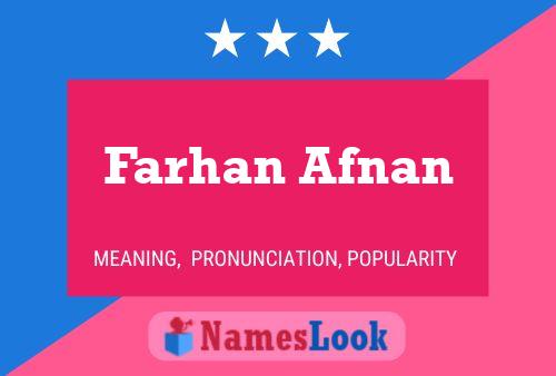 Постер имени Farhan Afnan