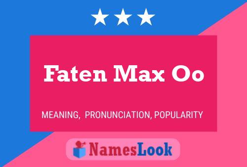 Постер имени Faten Max Oo