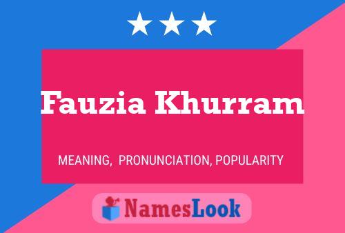 Постер имени Fauzia Khurram