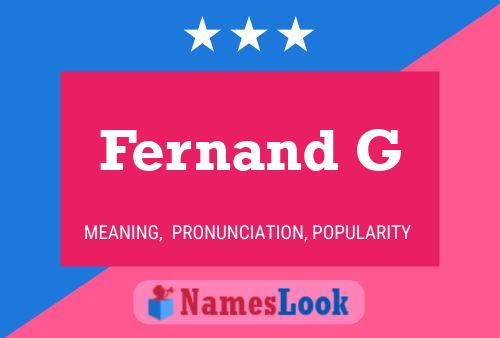 Постер имени Fernand G