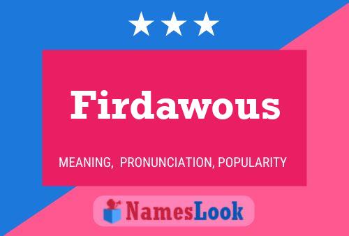 Постер имени Firdawous