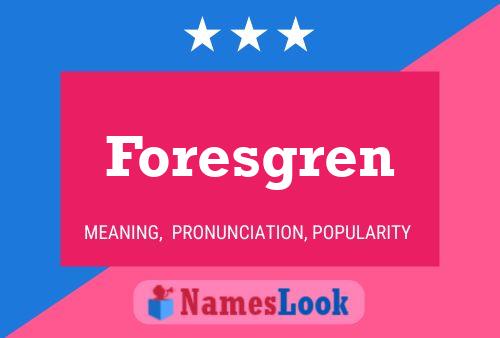 Постер имени Foresgren