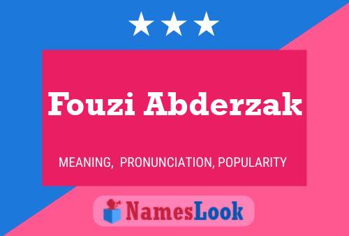 Постер имени Fouzi Abderzak