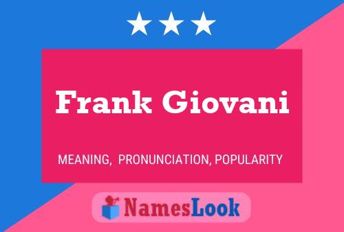 Постер имени Frank Giovani